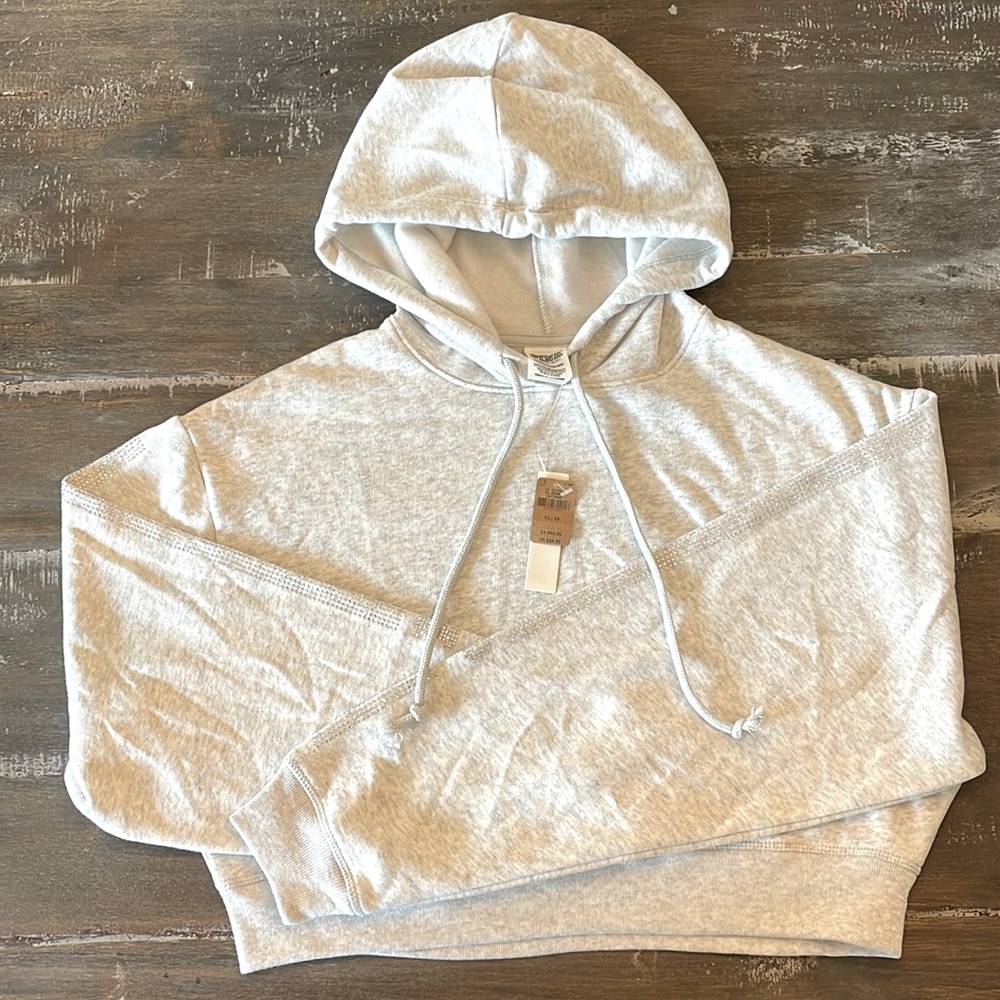 NWT VS Pink Gray Crop Hoodie